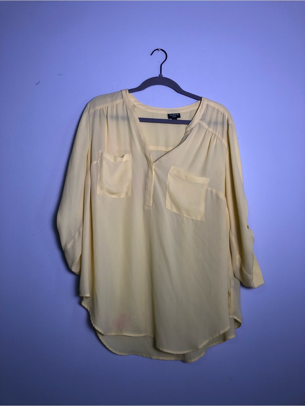 torrid Pale Yellow Chiffon Pocket Tunic